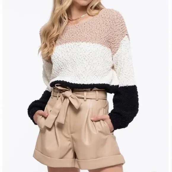 Slouchy Colorblock Sweater Size Medium - Picture 2 of 7